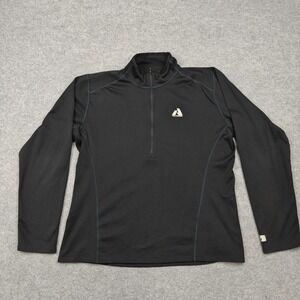 First Ascent Pullover Mens Large Black 1/4‎ Zip Long Sleeve Hiking Layer